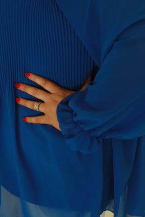 Maizie Pleated Blouse in Royal Blue