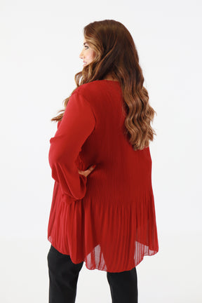 Maizie Pleated Blouse in Rust