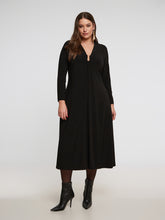 Mat Black Dress with Ruched Bust