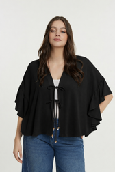 Mat Bow Tie Cardigan in Black