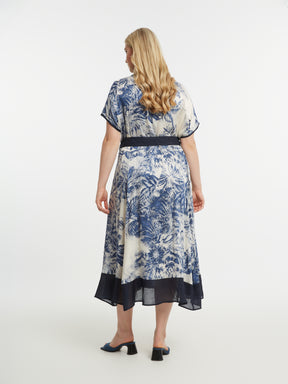 Mat Cream and Blue Shirt Dress 