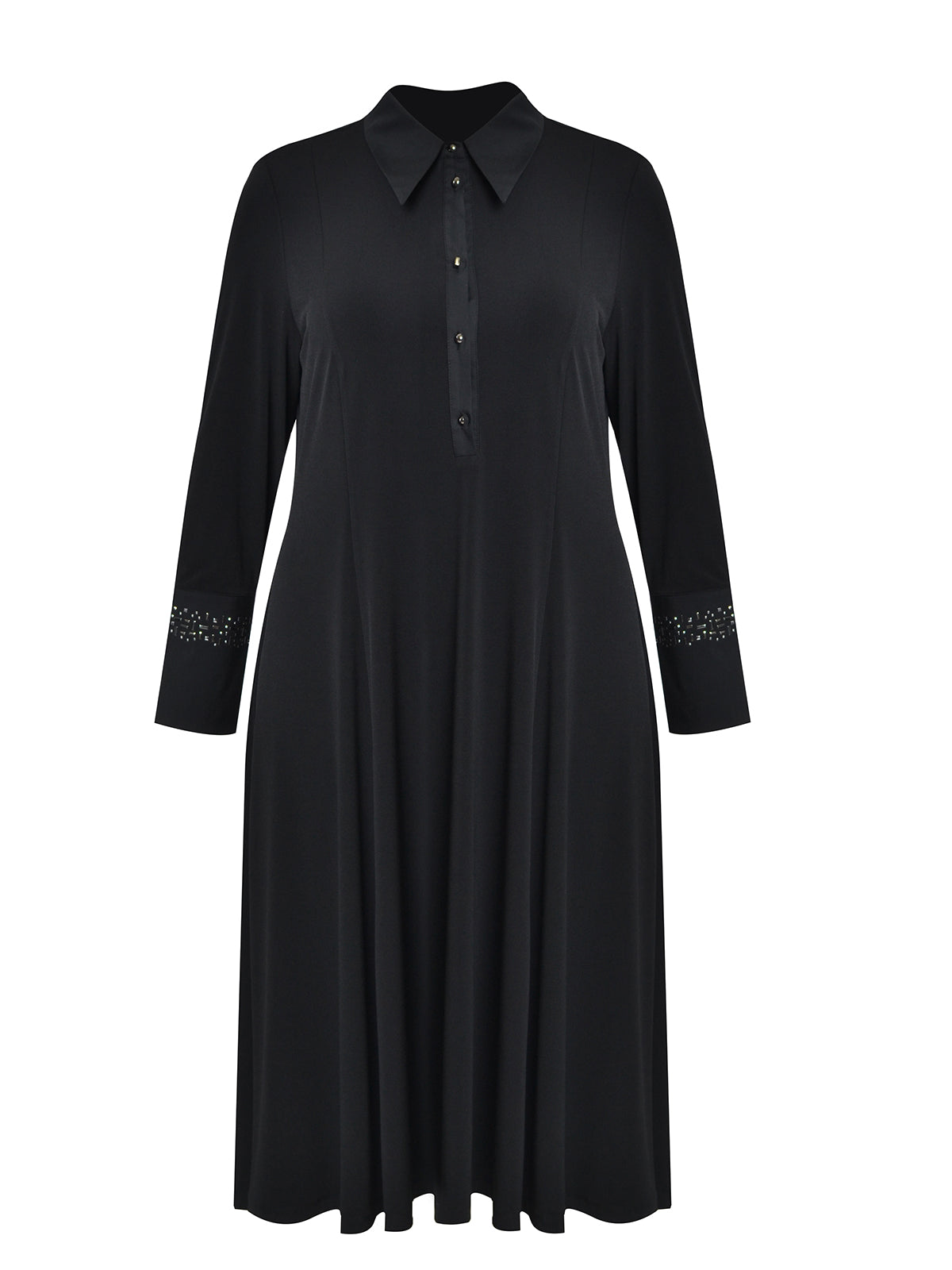 Mat Dress in Black with Sparkle Cuff