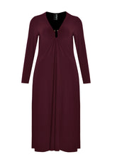 Mat Dress with Ruched Bust in Wine