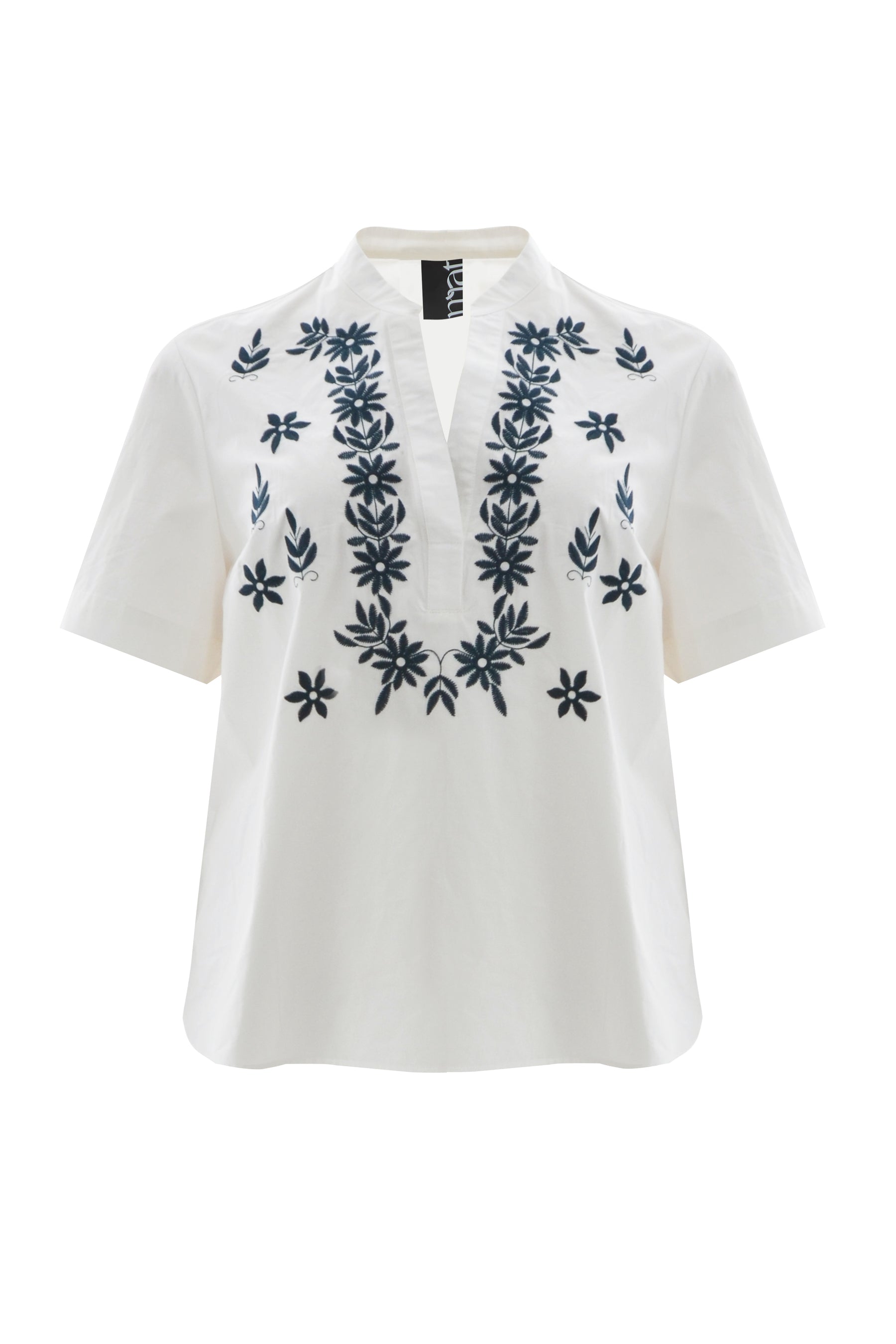 Mat Embroidered Top in White