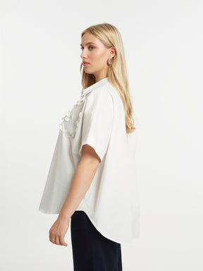 Mat Floral Shirt in White 
