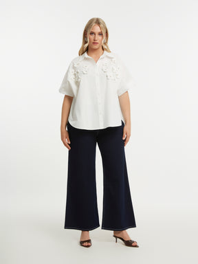 Mat Floral Shirt in White 