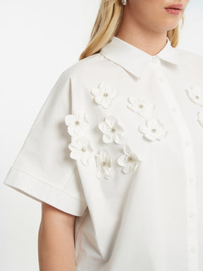 Mat Floral Shirt in White 