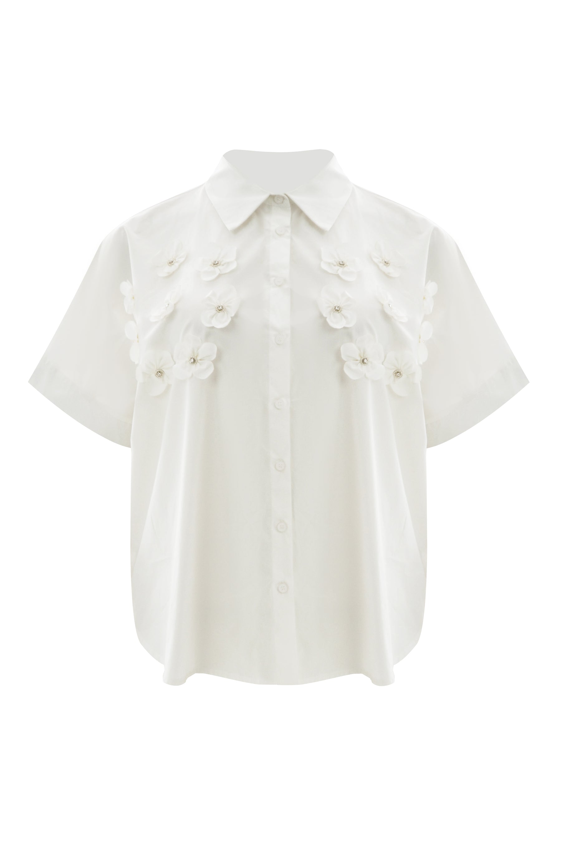 Mat Floral Shirt in White 