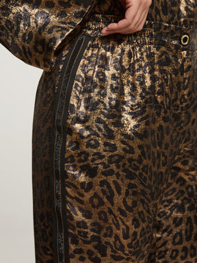 Mat Gold Leopard Trousers