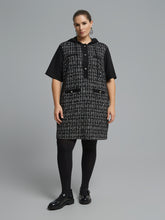 Mat Hooded Sequin Dress in Black 