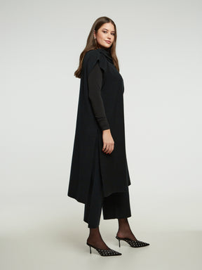 Mat Knit Cardigan in Black