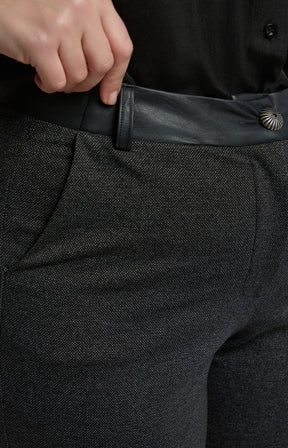 Mat Lace Trim Culotte in Charcoal 