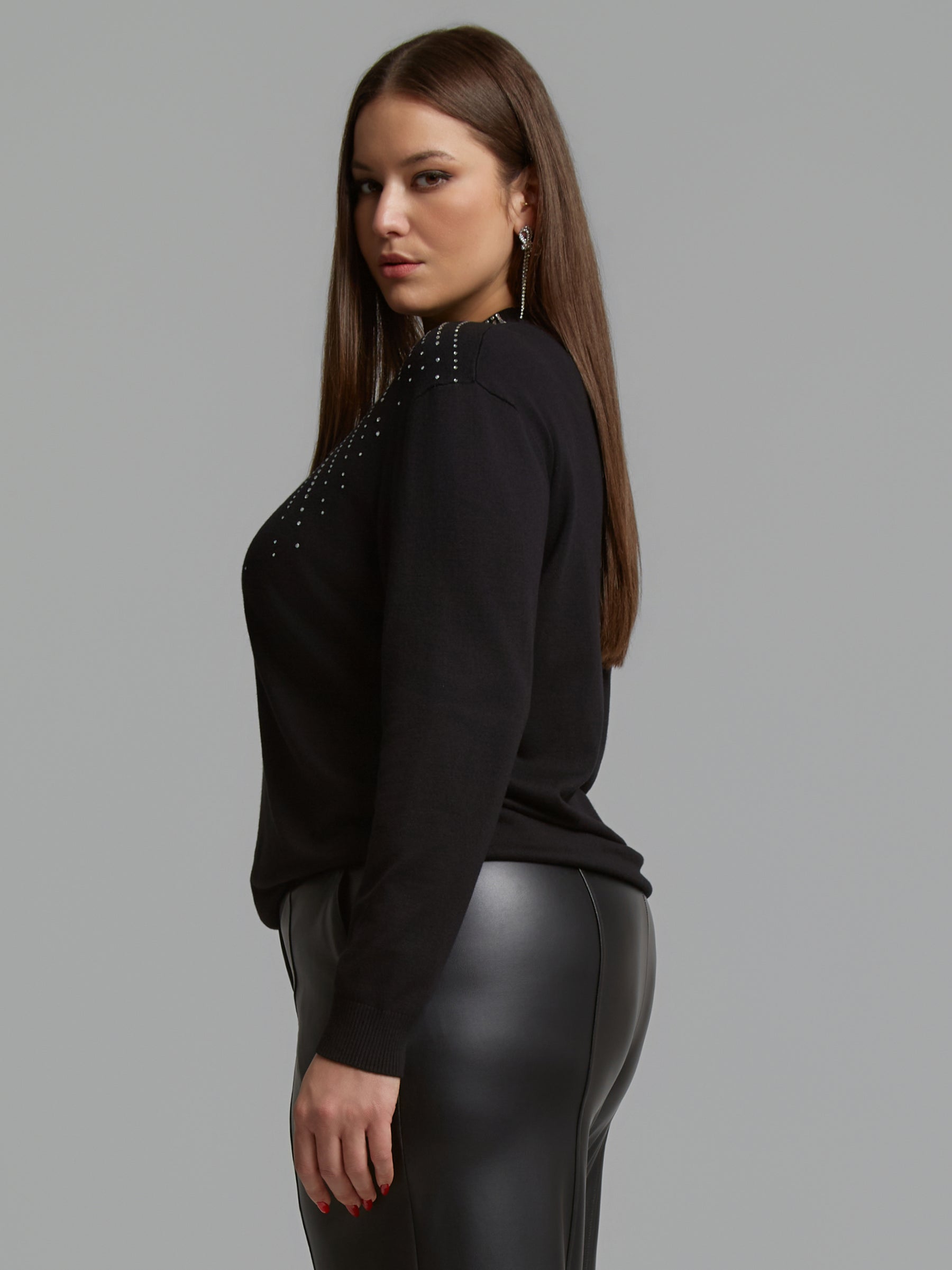 Mat Leather Culotte in Black 
