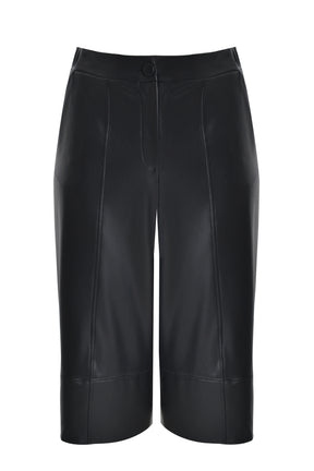 Mat Leather Culotte in Black  