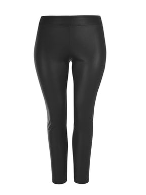 Mat Leather Trousers in Black