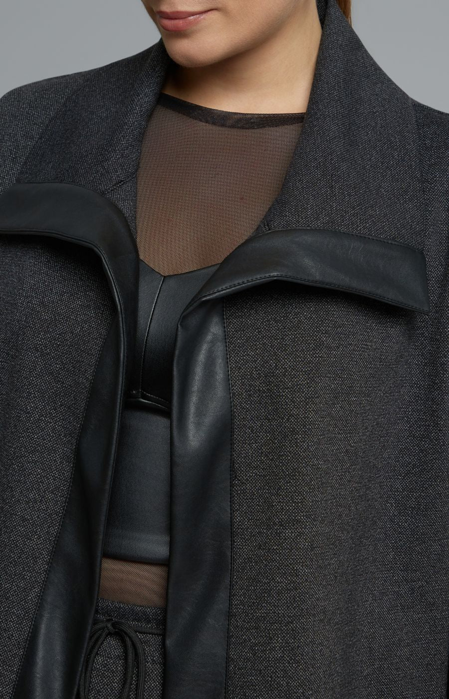 Mat Long Line Waistcoat in Charcoal 