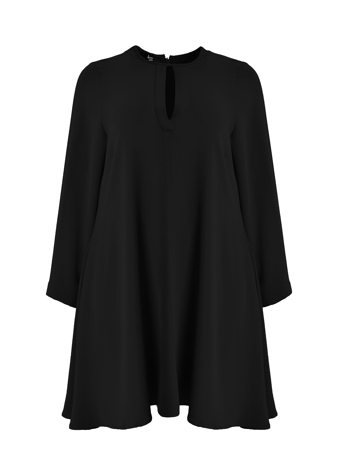 Mat Long Slit Sleeve Dress in Black
