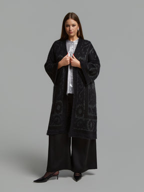 Mat Longline Cardigan in Black 