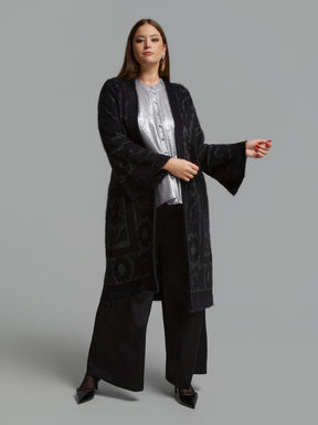Mat Longline Cardigan in Black 