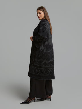 Mat Longline Cardigan in Black 