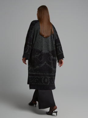 Mat Longline Cardigan in Black 