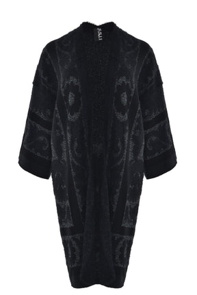 Mat Longline Cardigan in Black 