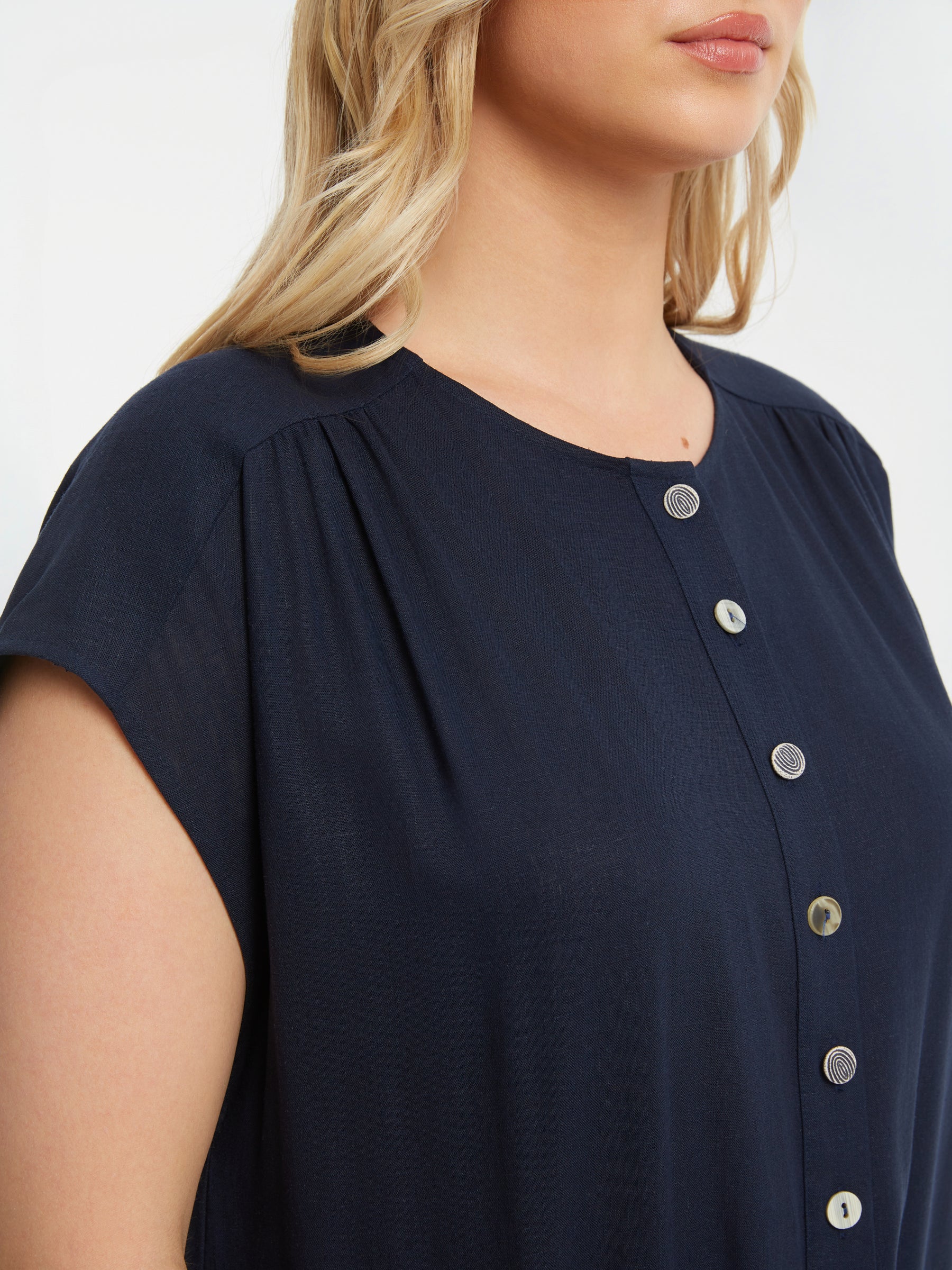 Mat Longline Tunic in Navy  