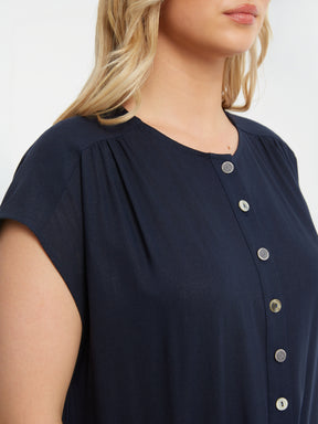 Mat Longline Tunic in Navy  