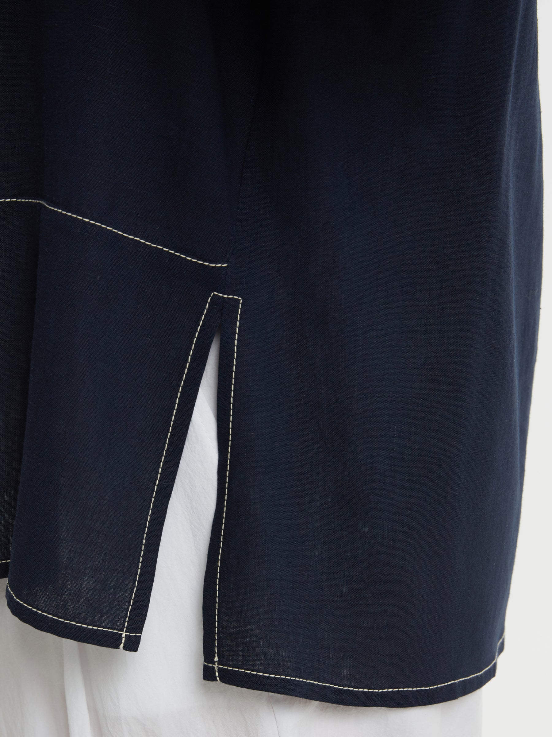 Mat Navy V Neck Blouse 
