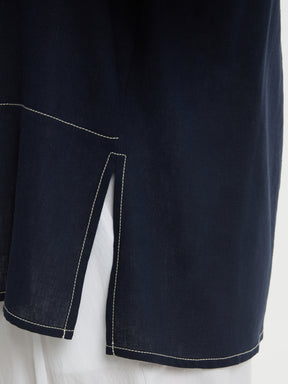 Mat Navy V Neck Blouse 