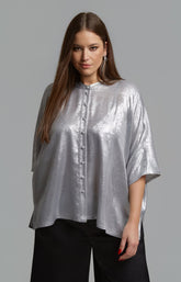 Mat Oversized Shirt in Silver 
