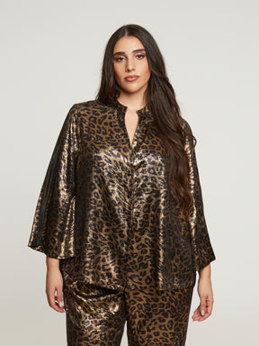 Mat Shirt in Gold Leopard Print