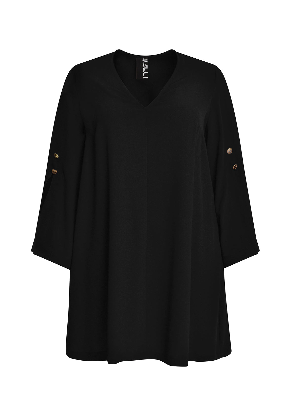 Mat Slit Sleeve Dress in Black