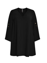 Mat Slit Sleeve Dress in Black