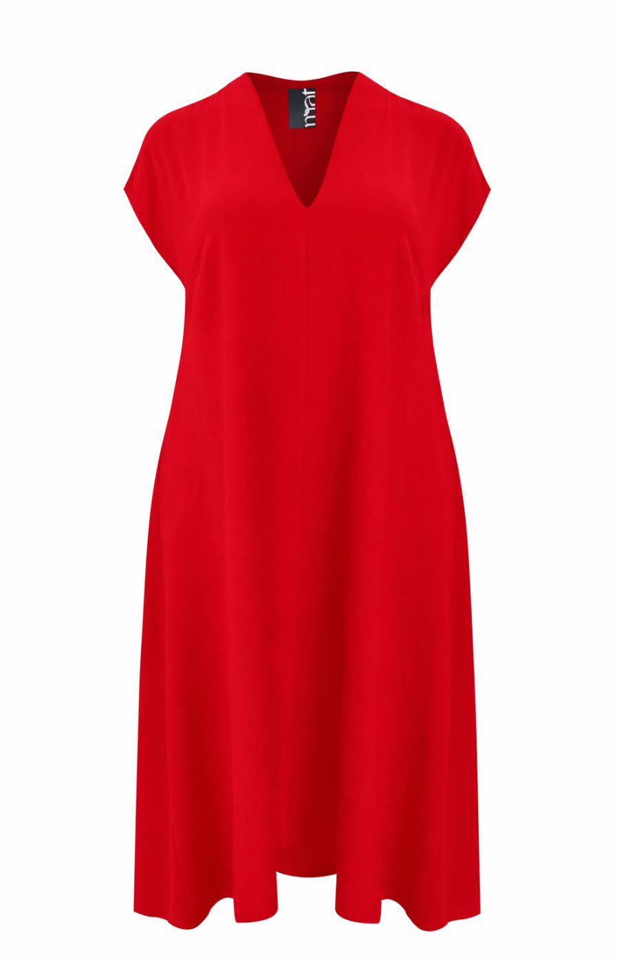 Mat V-Neck Maxi Dress in Red 