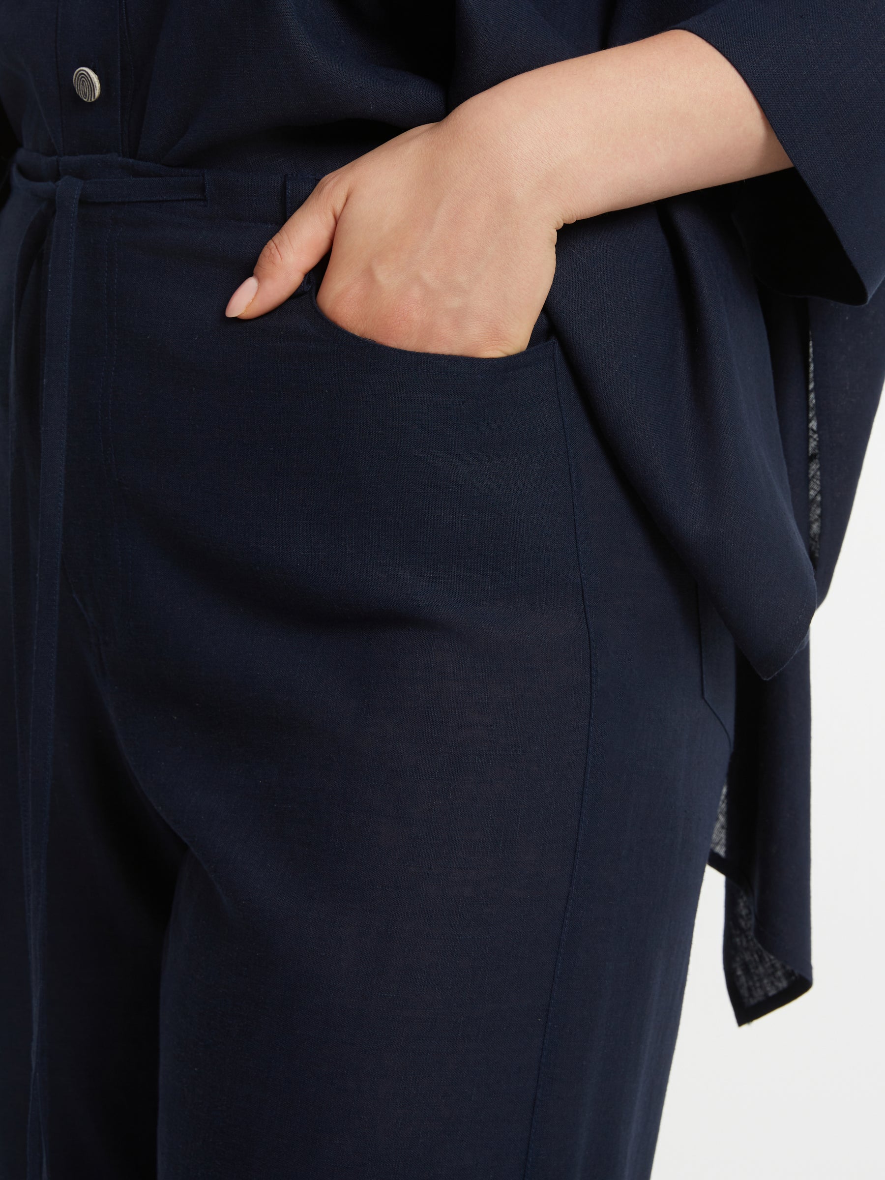 Mat Wide Leg Trouser in Navy  