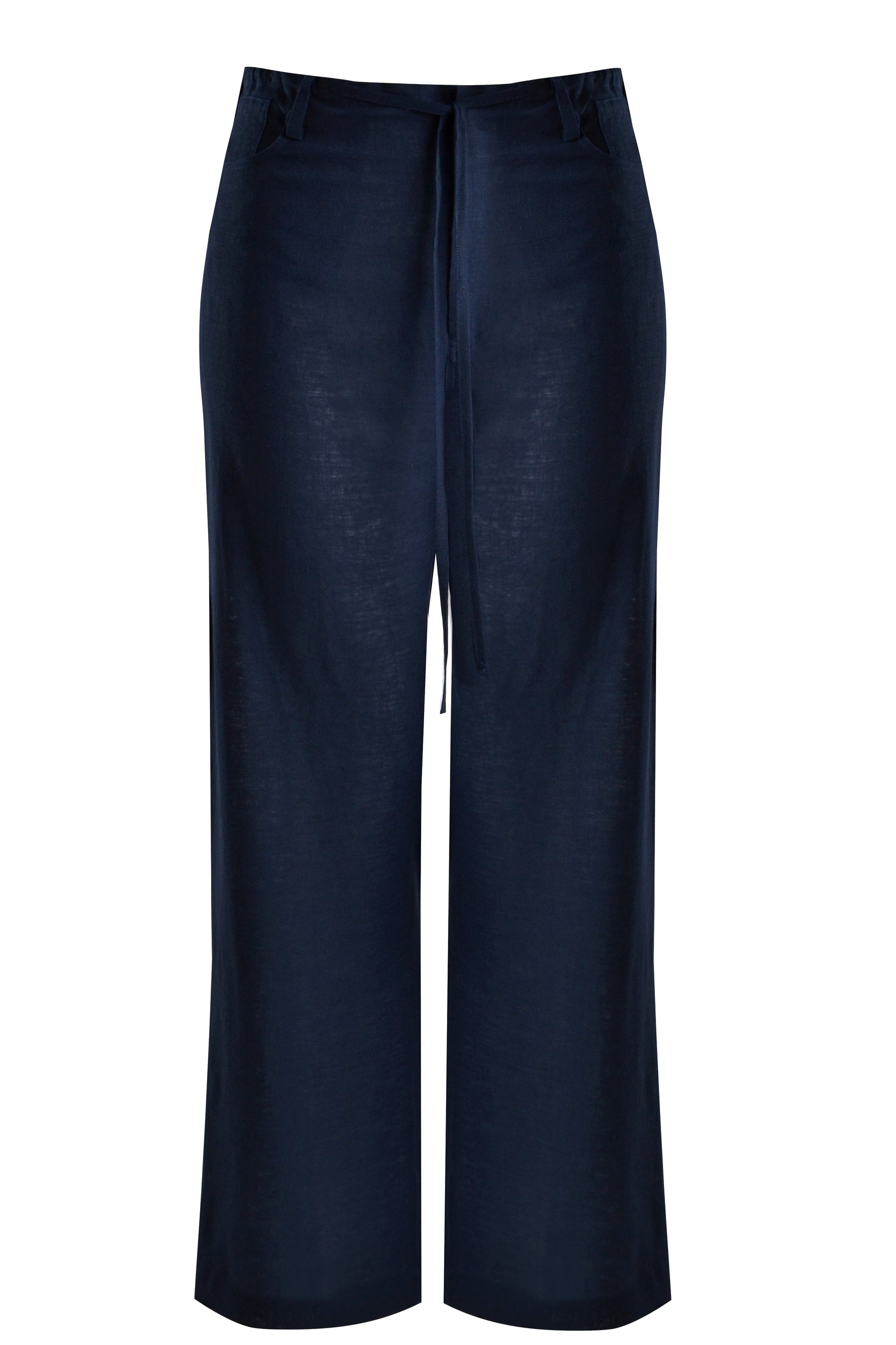 Mat Wide Leg Trouser in Navy 