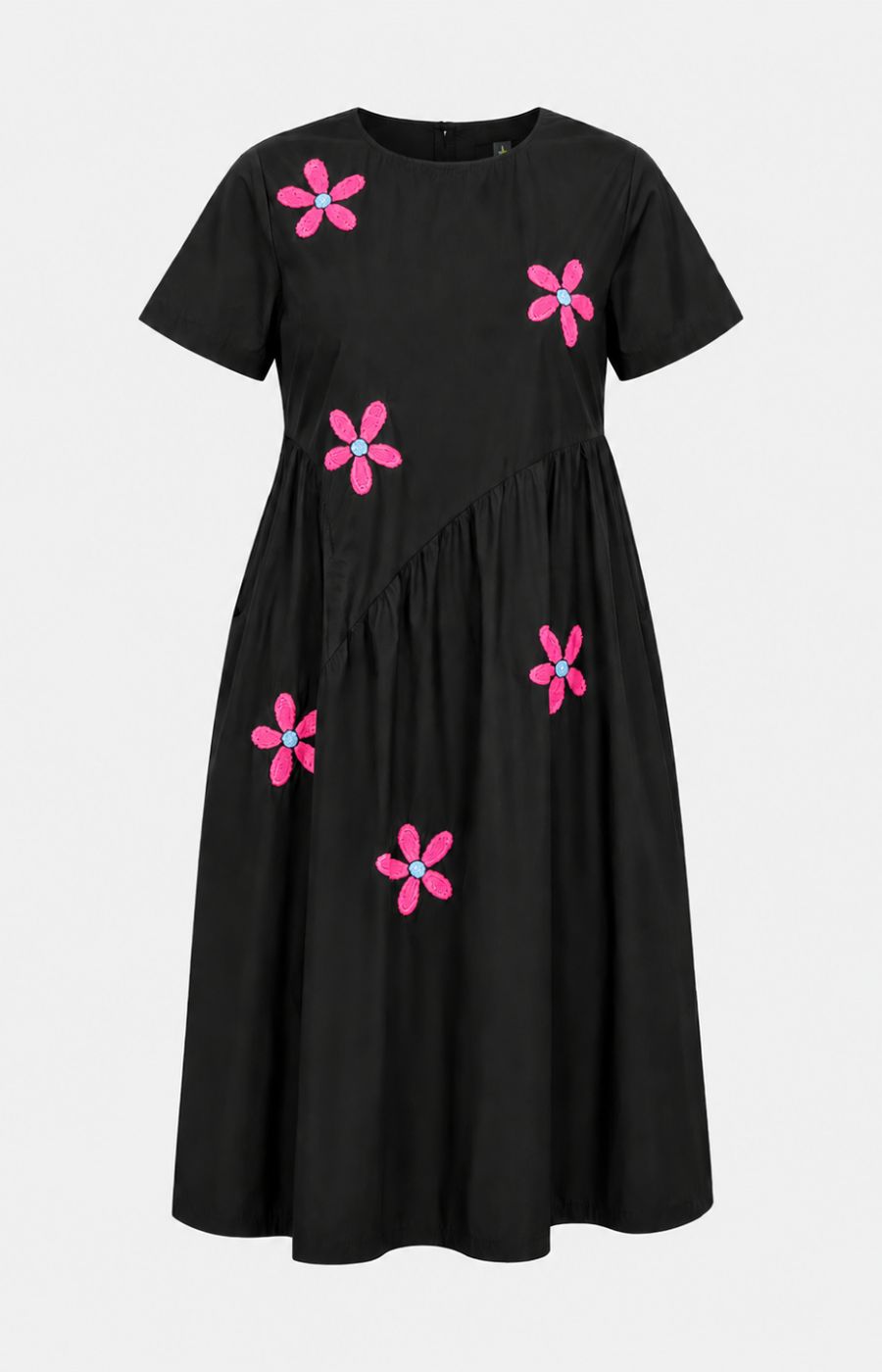 Matilda Black Dress with Pink Flowers 