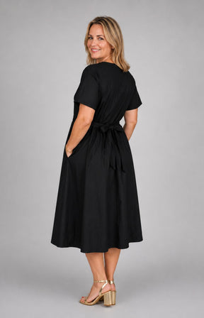 Matilda Black Dress with White Flowers 