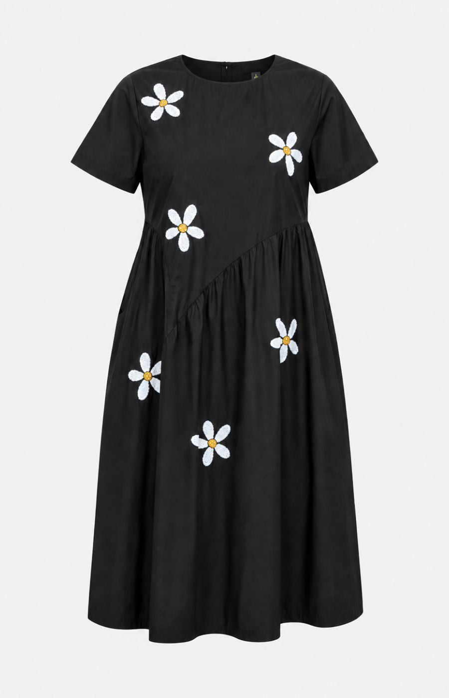 Matilda Black Dress with White Flowers 
