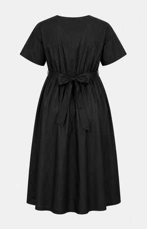 Matilda Black Dress with White Flowers 