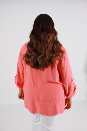 Megan Blouse in Coral