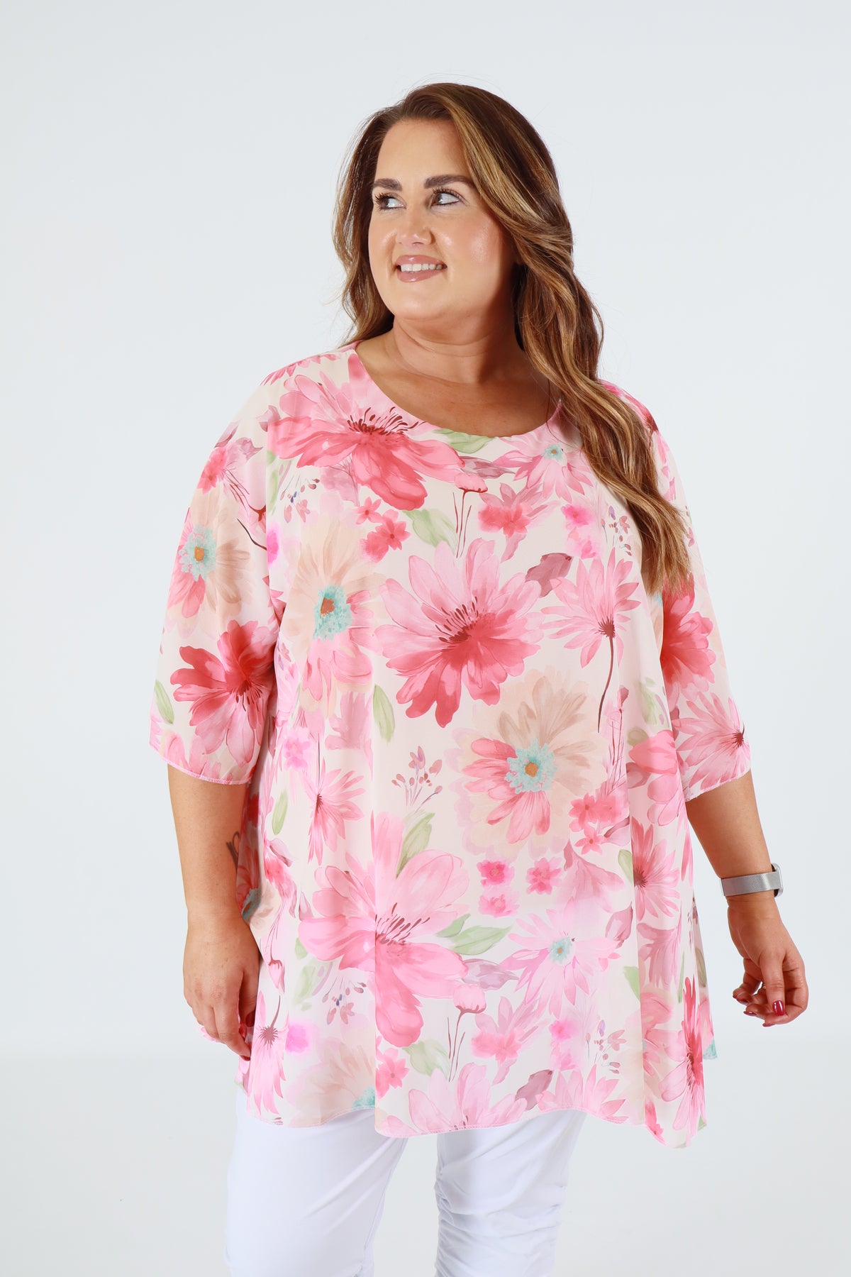 Mia Floral Blouse in Pink