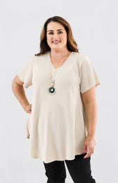 Nina Blouse in Beige 