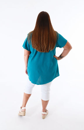 Nina Blouse in Teal