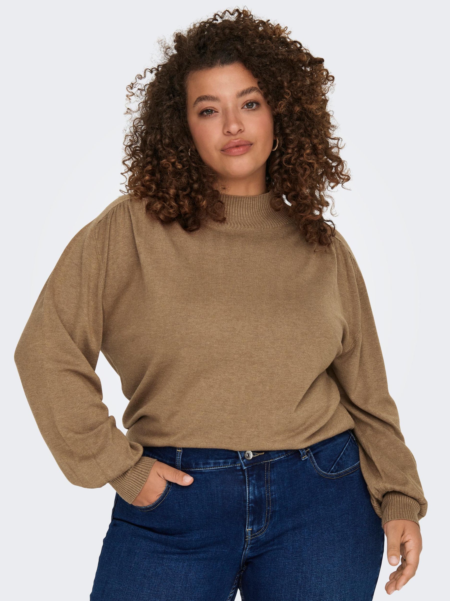 Only Carmakoma Julia Pullover in Brown
