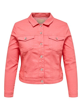 Only Carmakoma Denim Jacket in Coral
