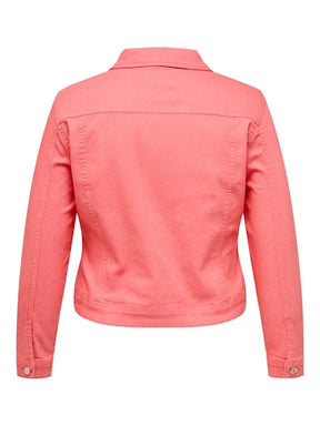 Only Carmakoma Denim Jacket in Coral