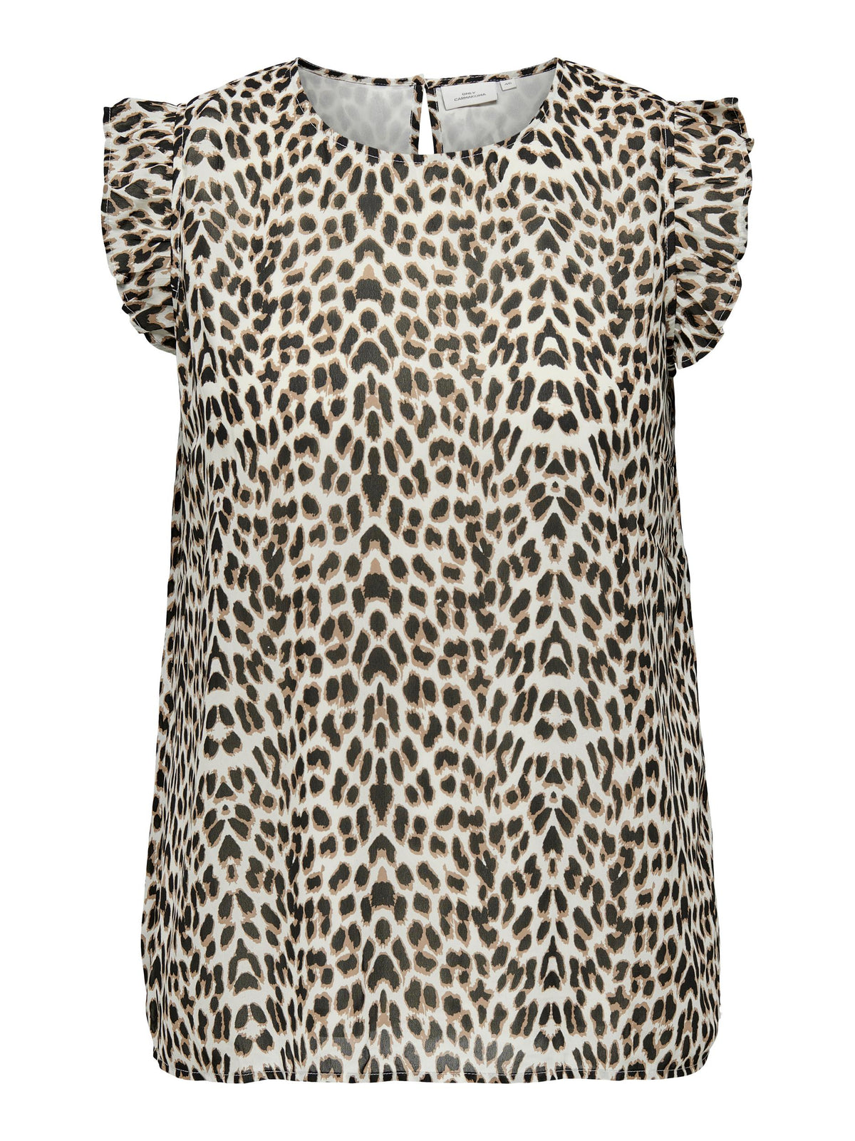 Only Carmakoma Frill Top In Leopard Print