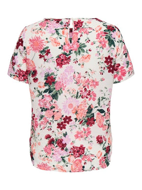 Only Carmakoma Vica Blouse in White Floral